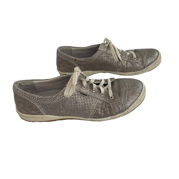 Josef Seibel Shoes - Josef Seibel Leather Metallic Caspian Sneakers 7